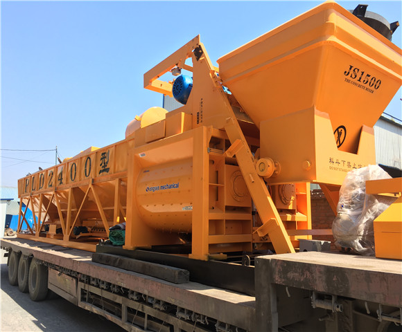 HZS75混凝土攪拌站發往浙江裝車ing